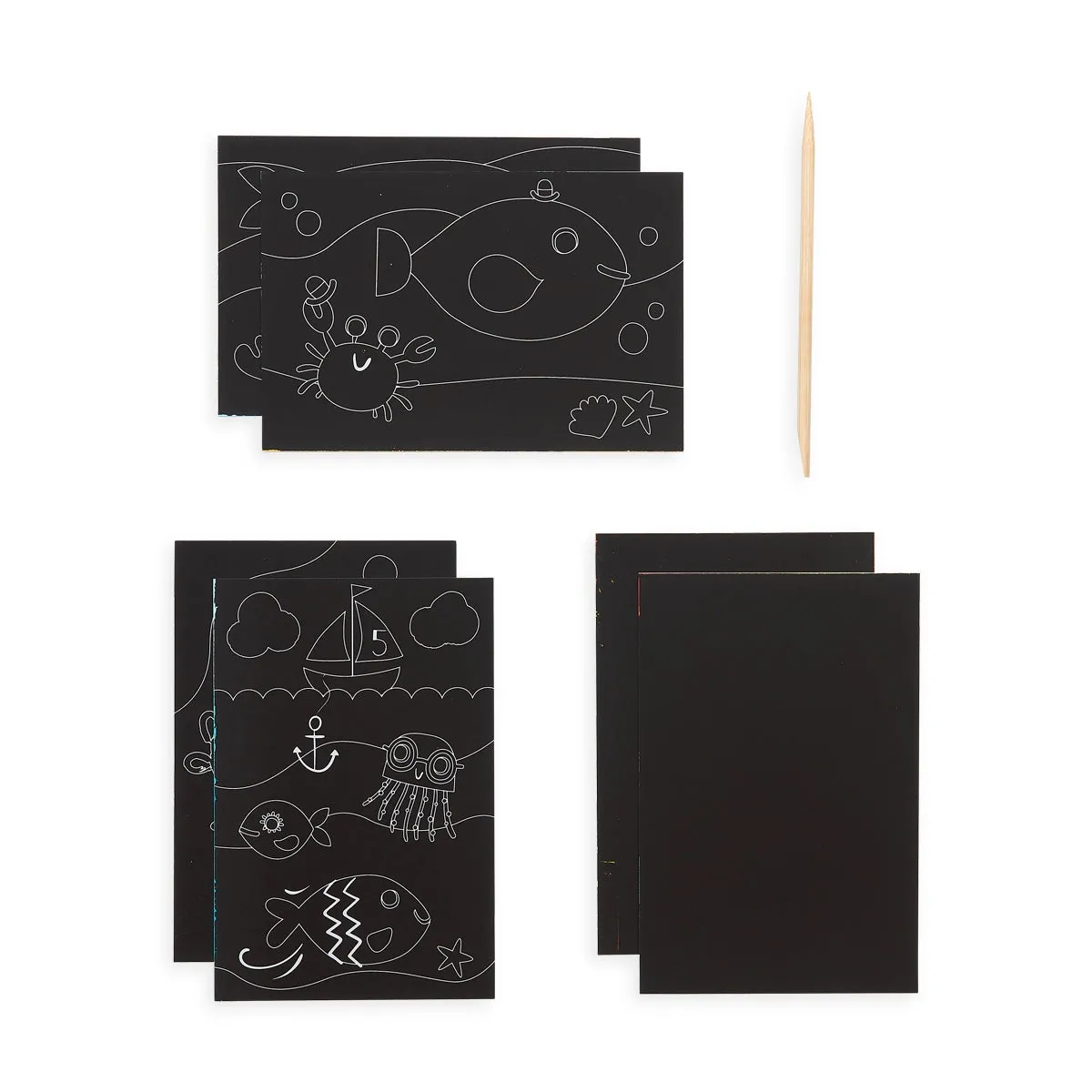 Ooly Mini Scratch & Scribble Art Kit - Friendly Fish