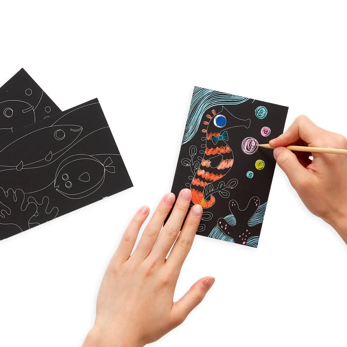 Ooly Mini Scratch & Scribble Art Kit - Friendly Fish