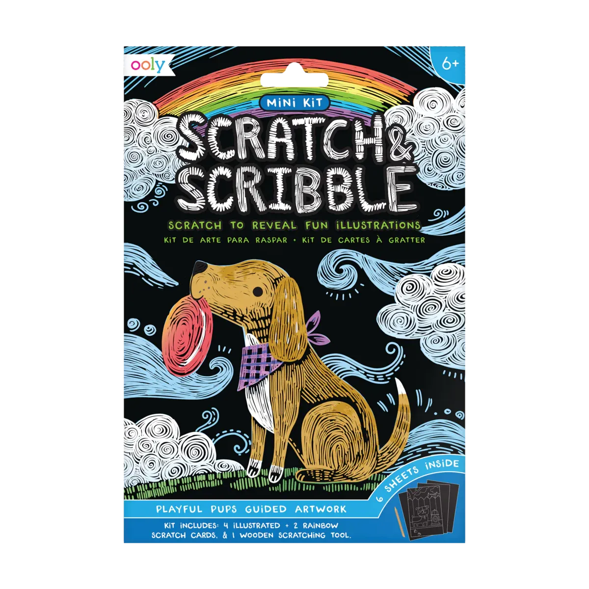 Ooly Scratch and Scribble Mini Scratch Art Kit: Playful Pups