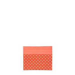 ORANGE LEATHER AND SILK CREDIT CARD HOLDER