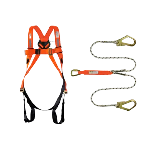 Orex Full Body Safety Harness and Dual Rope Type Lanyard with Energy Absorber