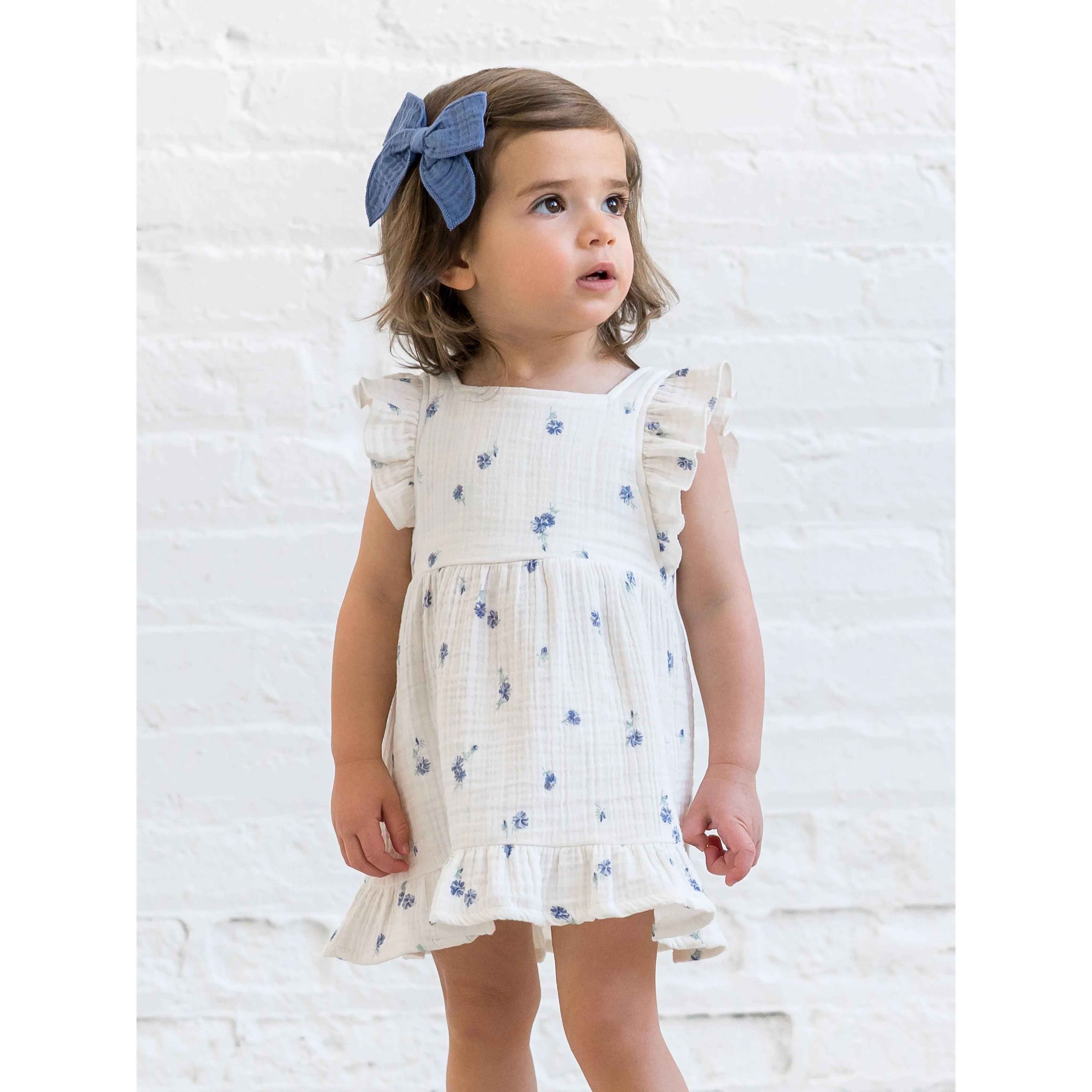 Organic Baby & Kids Jane Muslin Dress - Elena Floral / Lilla