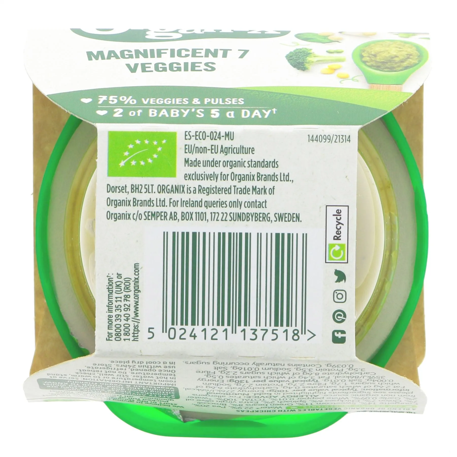 Organix | Magnificent 7 Veggies | 130g
