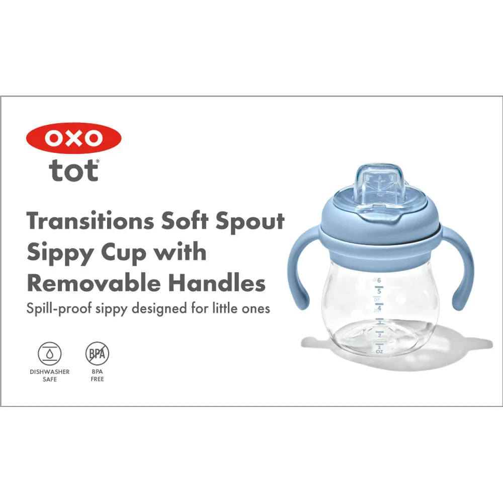 OXO Tot Transitions Soft Spout Sippy Cup With Removable Handles 6oz - Dusk