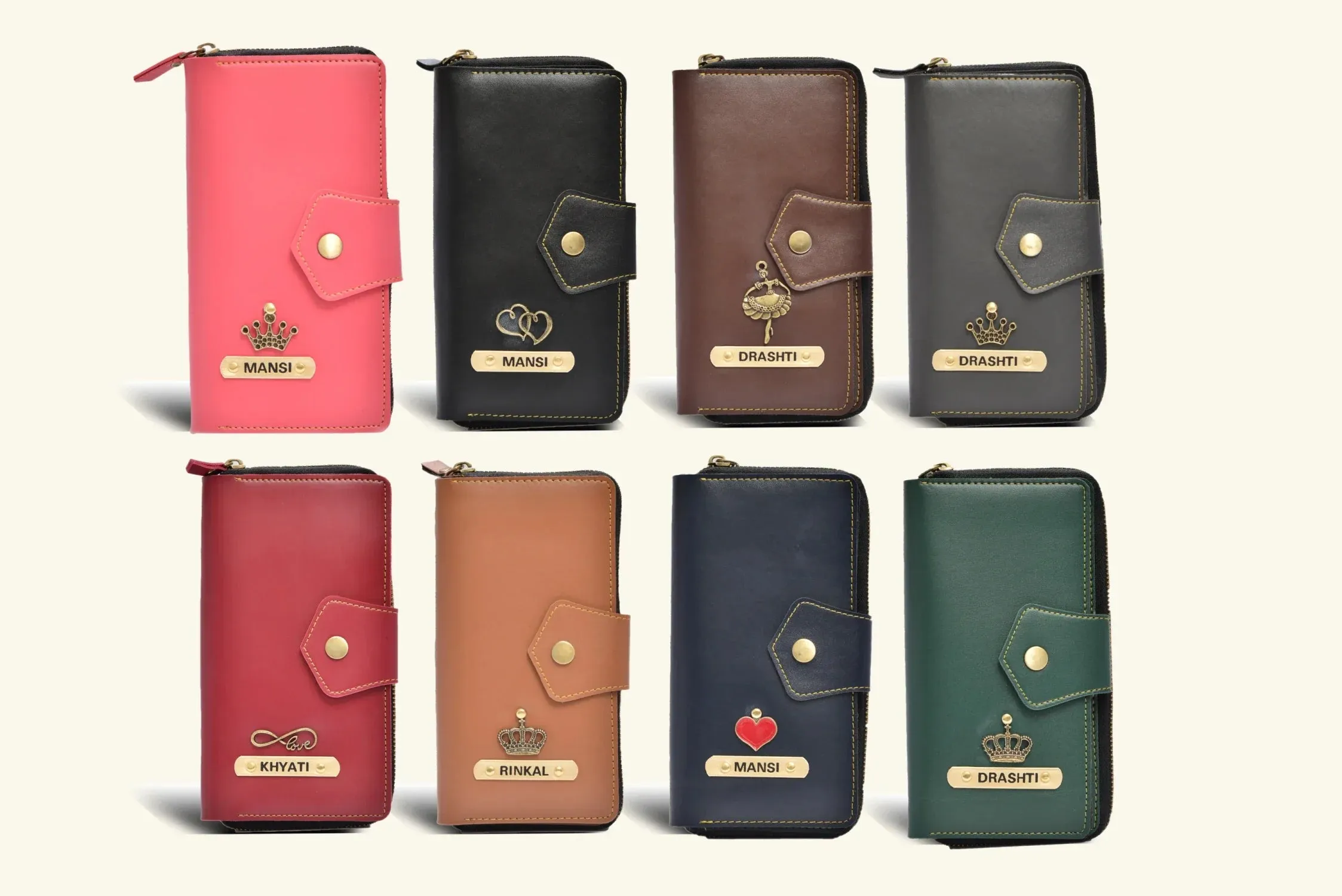 Pack of 2 Personalized Zip-around Lady Wallet