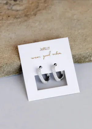 Pave Silver Hoop