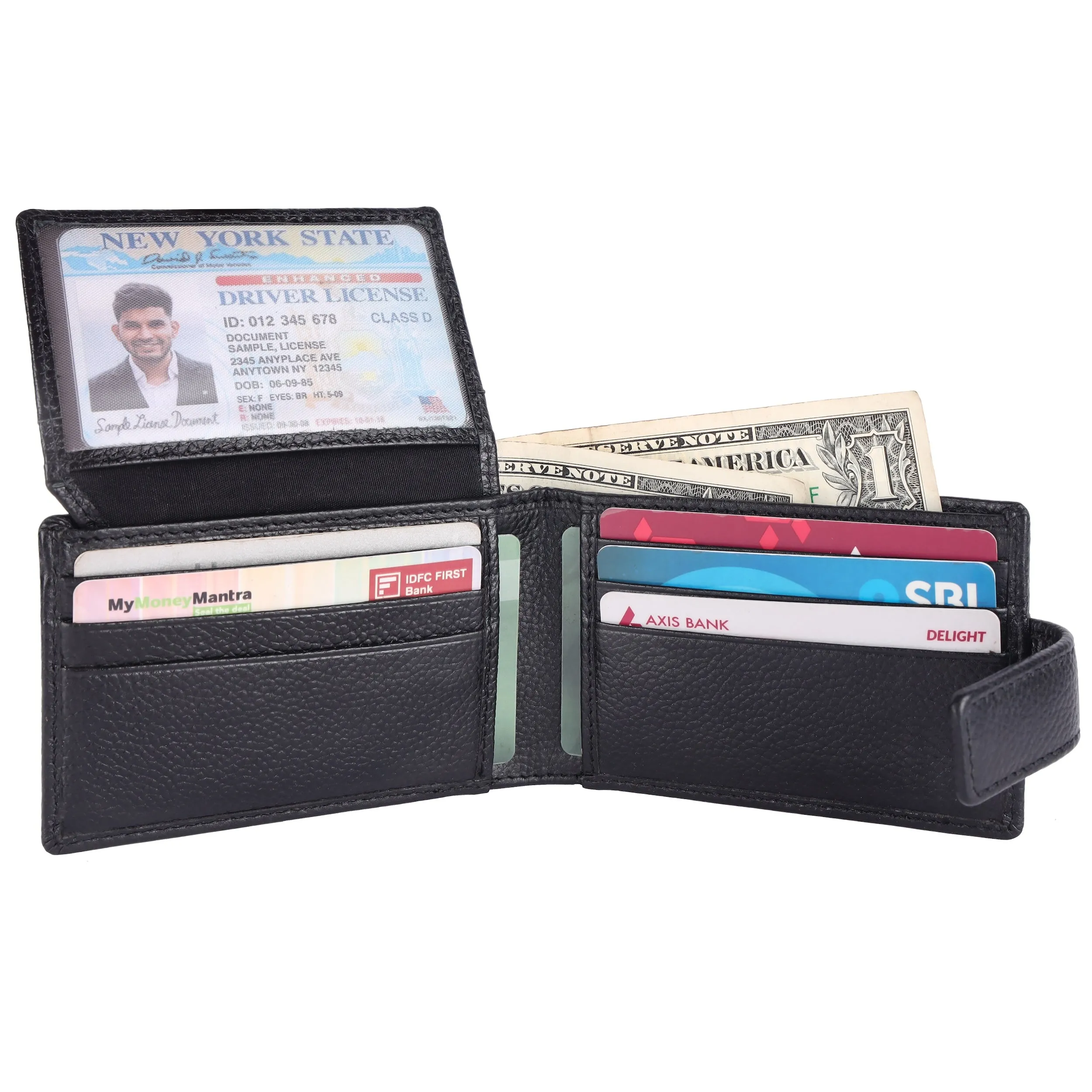 Pebble Texture 12 Card Billfold Wallet # 1020BL