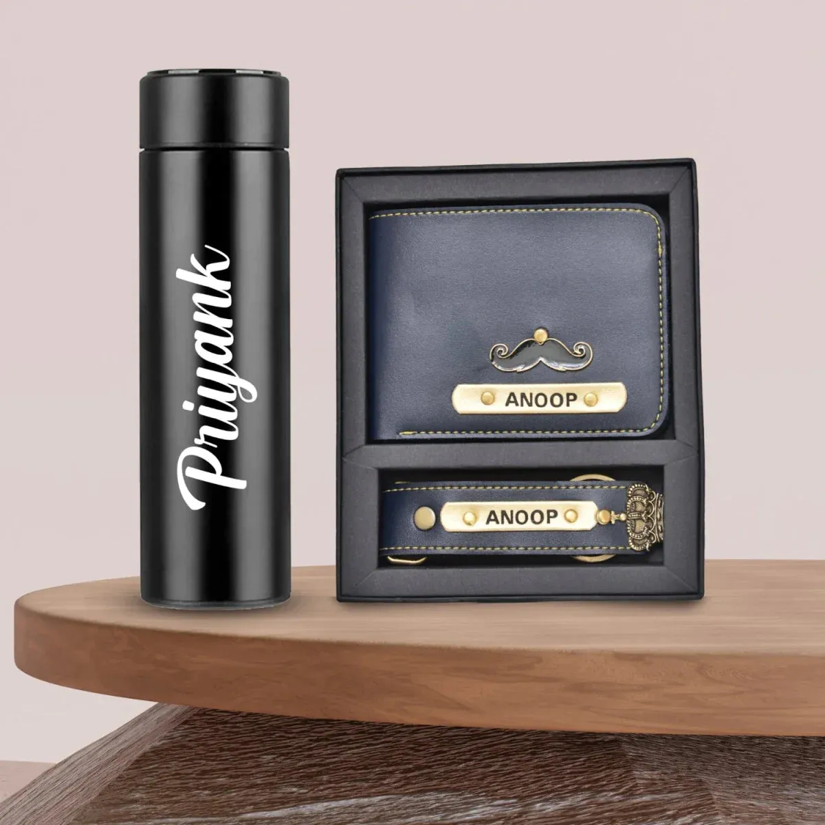 Personalized Bottle & Men's Combo (2 pcs) - Royal Blue
