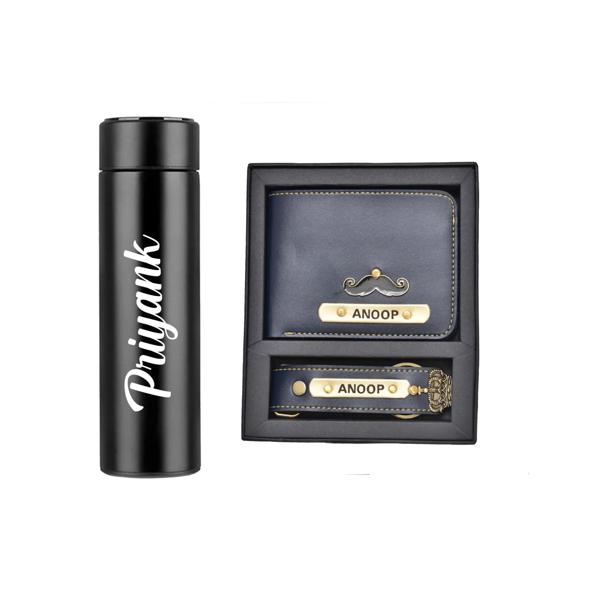 Personalized Bottle & Men's Combo (2 pcs) - Royal Blue