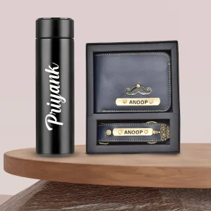 Personalized Bottle & Men's Combo (2 pcs) - Royal Blue