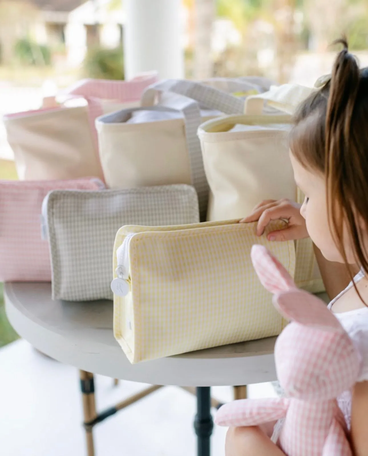Personalized Nylon Gingham Yellow Duet