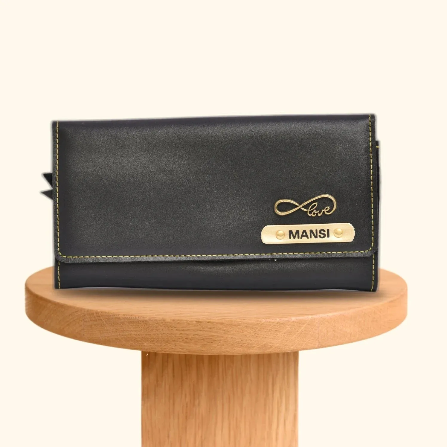Personalized Premium Lady Wallet - Black