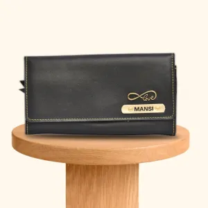 Personalized Premium Lady Wallet - Black