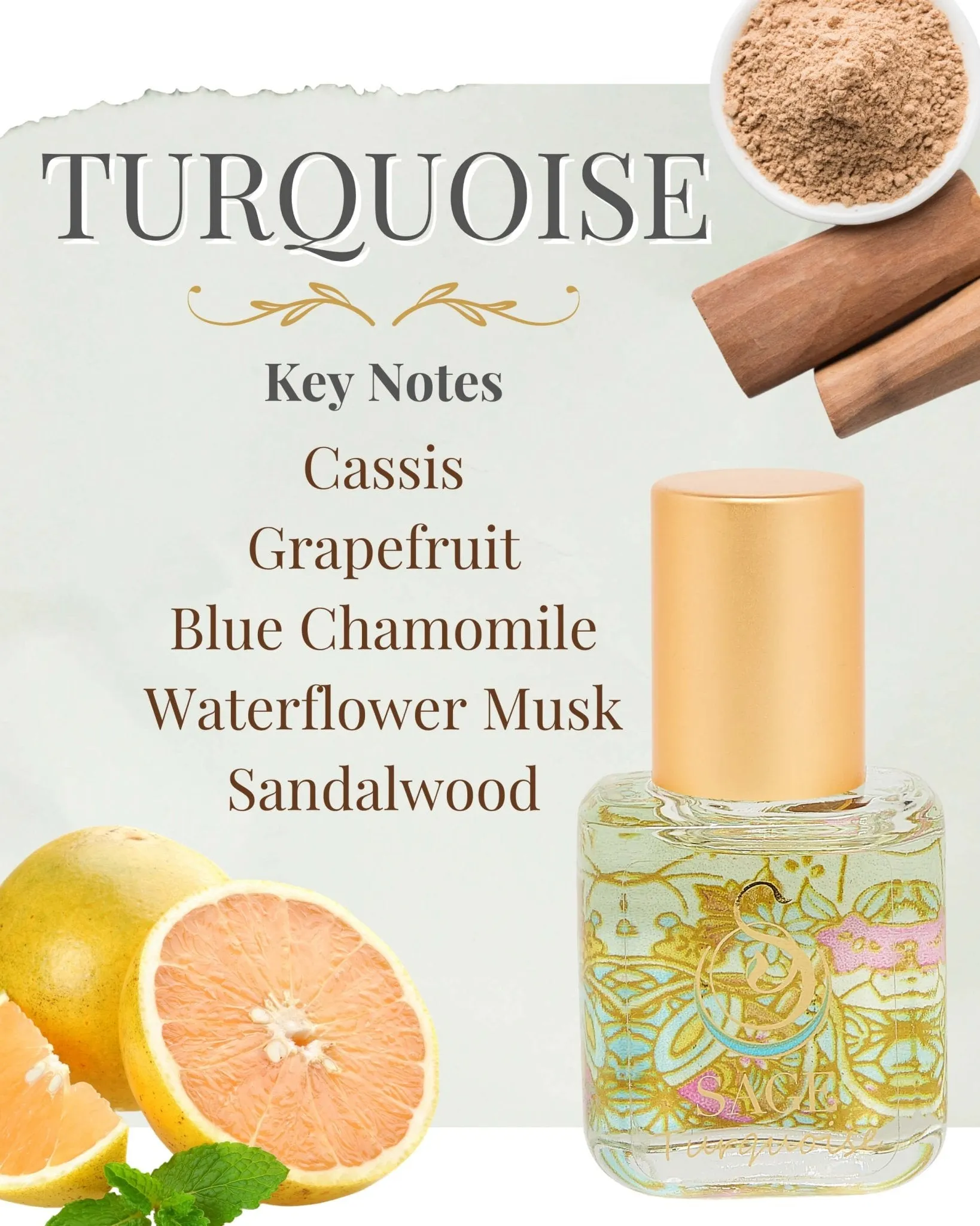 PETITE FLORAL TRIO ~ Rose Quartz, Turquoise, and Moonstone Organic Perfume Oil Extract Gift Set by Sage