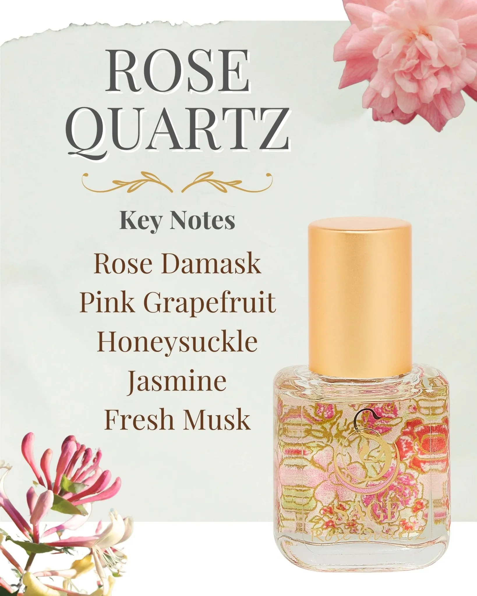 PETITE FLORAL TRIO ~ Rose Quartz, Turquoise, and Moonstone Organic Perfume Oil Extract Gift Set by Sage