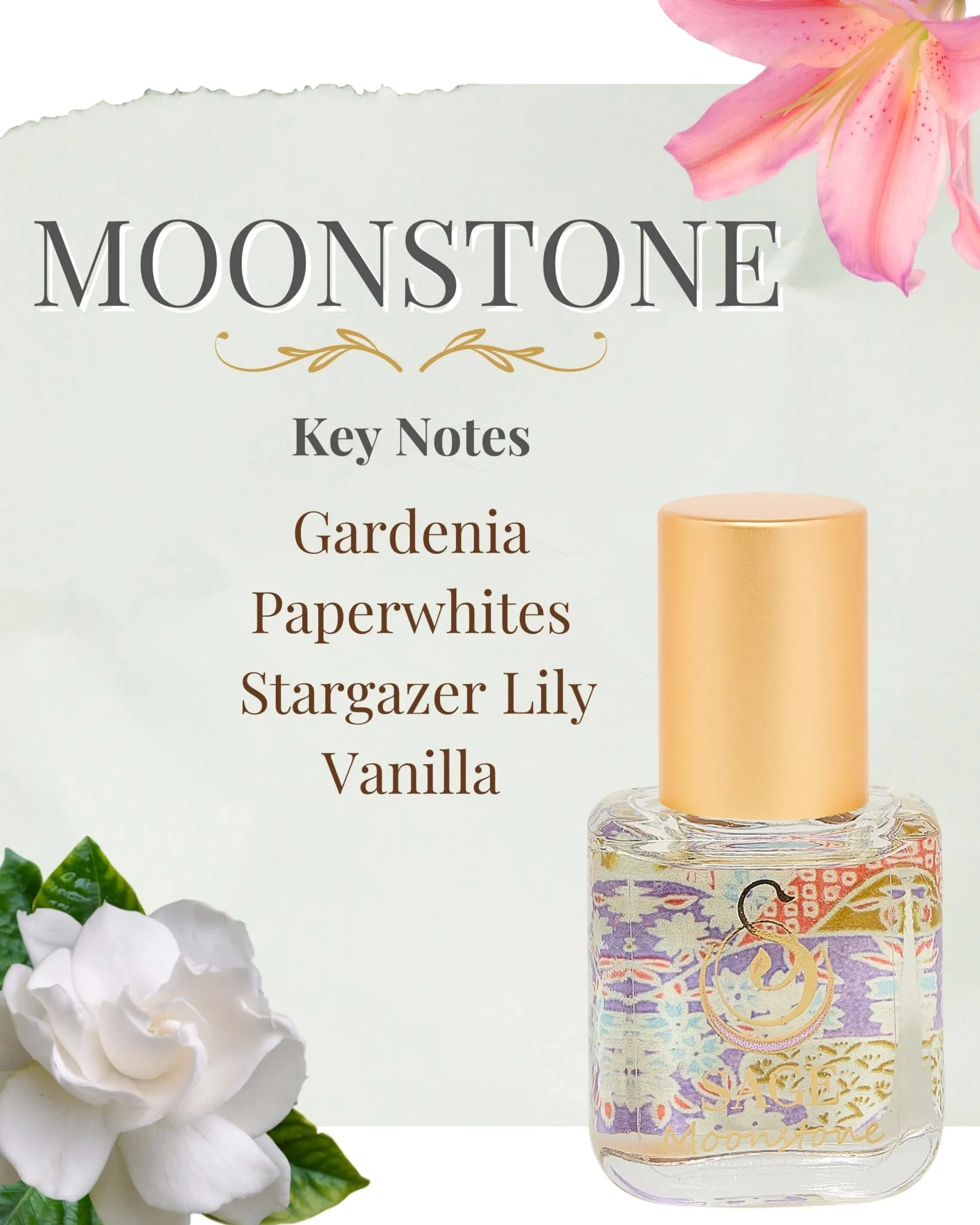 PETITE FLORAL TRIO ~ Rose Quartz, Turquoise, and Moonstone Organic Perfume Oil Extract Gift Set by Sage