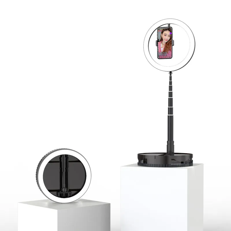 Photography Studio Ring Light Stand Foldable Lamp for Photo Video Selfie Makeup Fill Light G1 Live fill light black