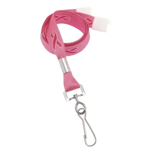 Pink Ribbon Breast Cancer Awareness Lanyard (100/Pack)