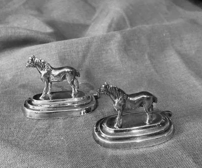 Place Card Holders 12 Figural Horses in Six Poses Sterling Silver Vintage to Antique