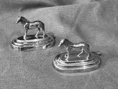 Place Card Holders 12 Figural Horses in Six Poses Sterling Silver Vintage to Antique