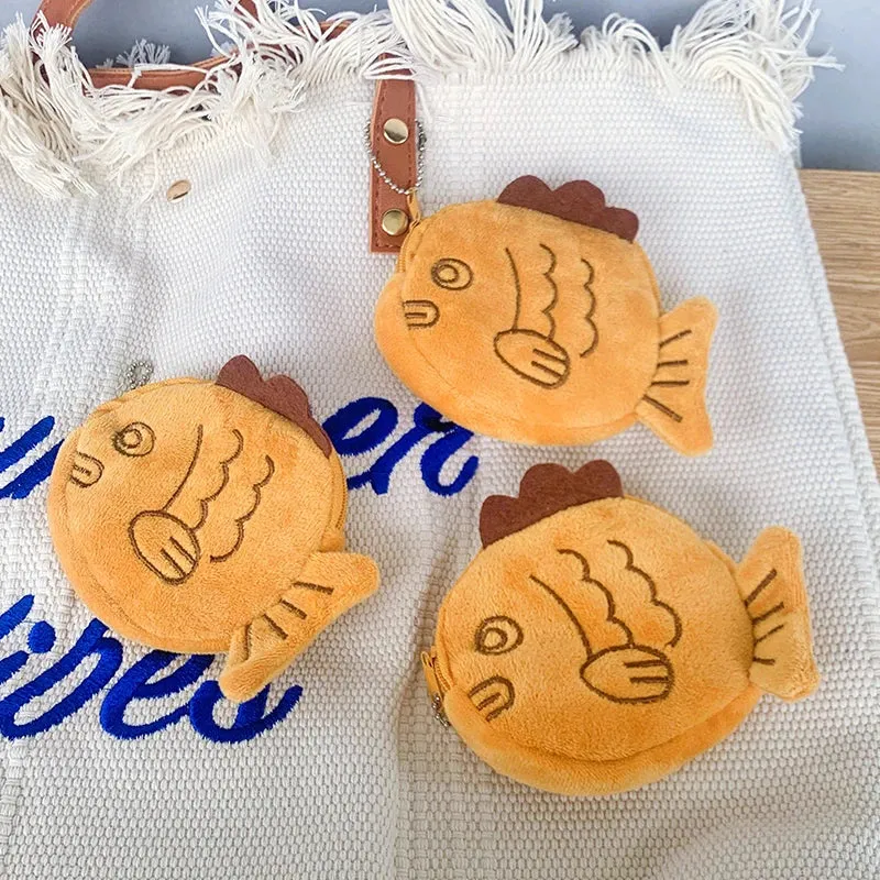 Plush Taiyaki Fish Coin Purse 🐟💖✨ - Perfect for Your Little Treasures!