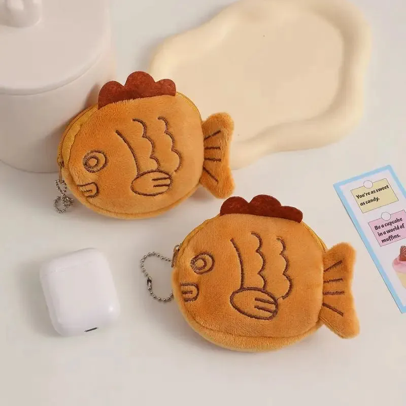Plush Taiyaki Fish Coin Purse 🐟💖✨ - Perfect for Your Little Treasures!