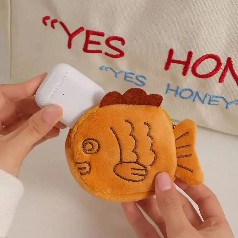 Plush Taiyaki Fish Coin Purse 🐟💖✨ - Perfect for Your Little Treasures!