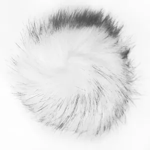 Pom Pom Faux Fur 5" White/Black Tip