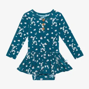 Posh Peanut Adriana L/S Henley Twirl Skirt Bodysuit