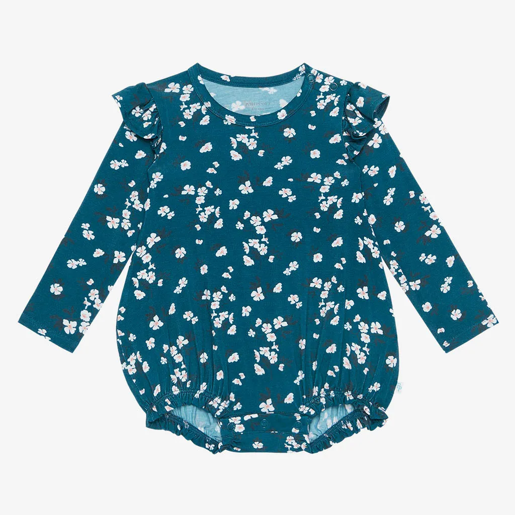Posh Peanut Adriana L/S Ruffled Bubble Romper