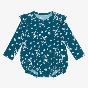 Posh Peanut Adriana L/S Ruffled Bubble Romper