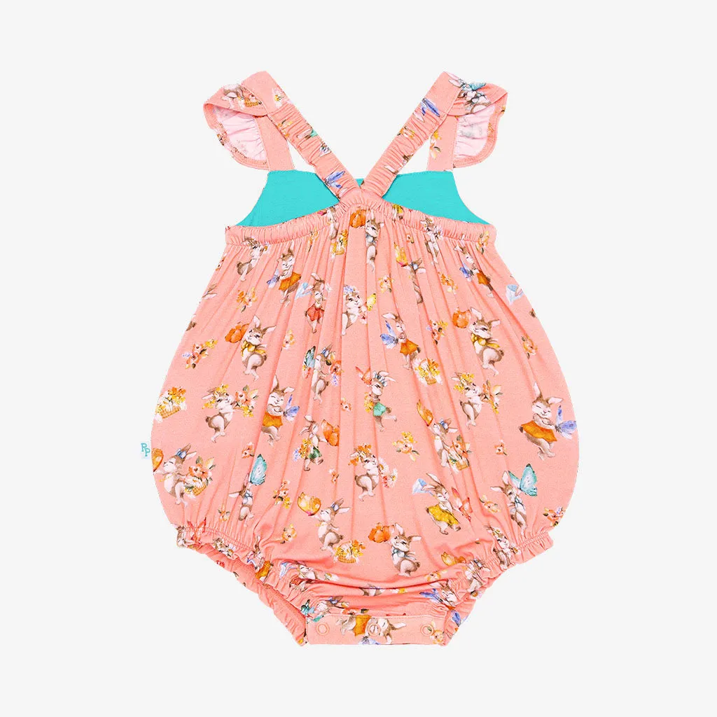 Posh Peanut Betty Henley Ruffled Capsleeve Bubble Romper