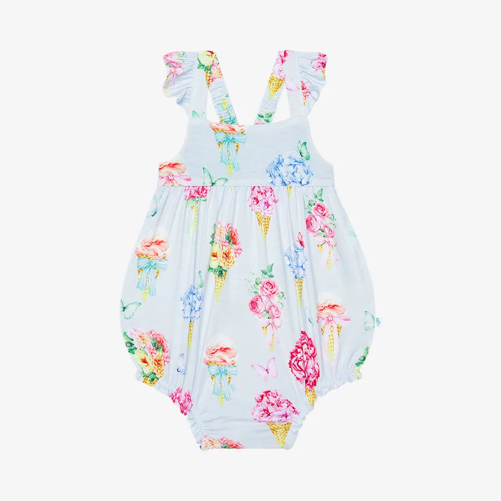 Posh Peanut Camille Basic Ruffled Capsleeve Bubble Romper