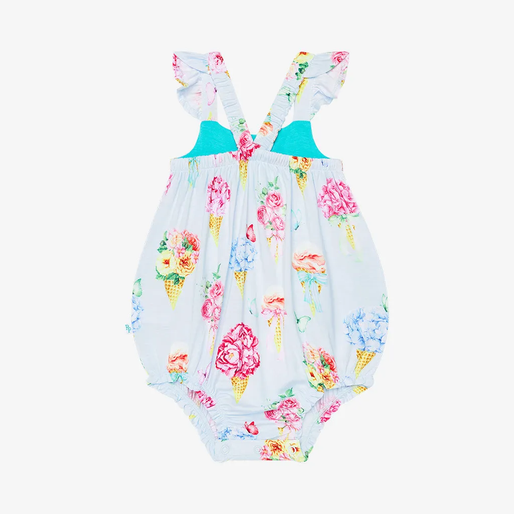 Posh Peanut Camille Basic Ruffled Capsleeve Bubble Romper