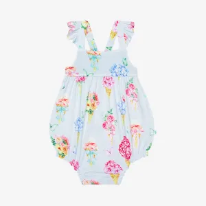 Posh Peanut Camille Basic Ruffled Capsleeve Bubble Romper