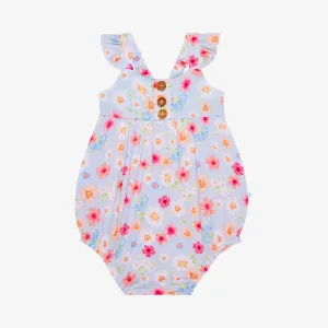 Posh Peanut Carissa Henley Ruffled Capsleeve Bubble Romper