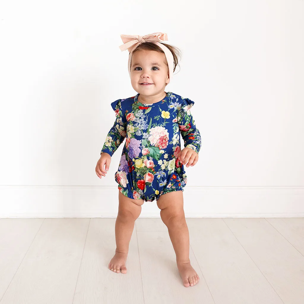 Posh Peanut Carmen L/S Ruffled Bubble Romper