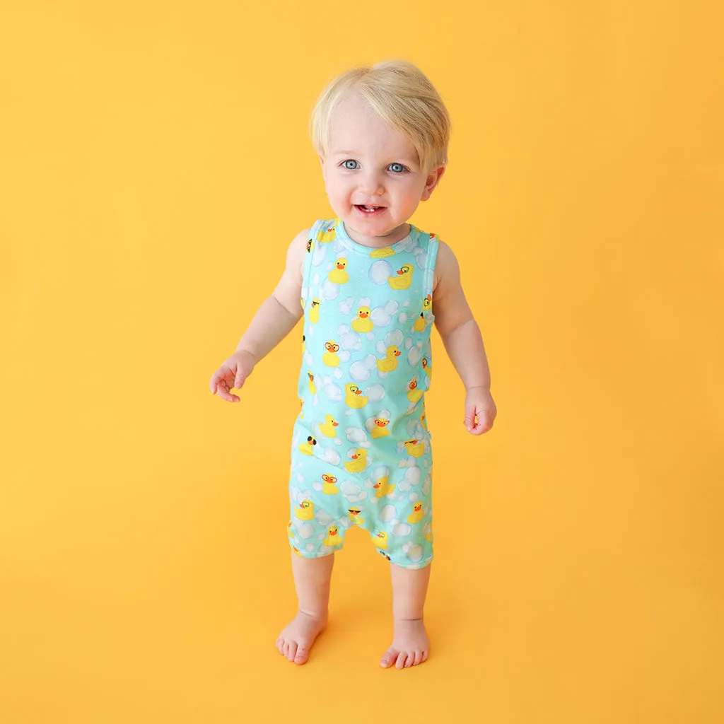 Posh Peanut Ducky Basic Racerback Short Length Romper