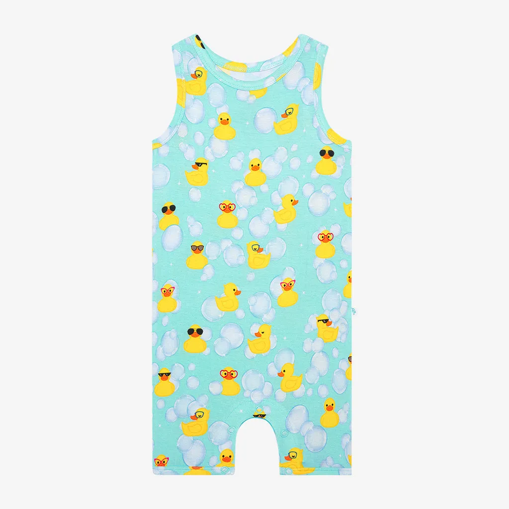 Posh Peanut Ducky Basic Racerback Short Length Romper