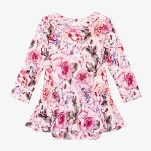 Posh Peanut Elise Floral L/S Twirl Skirt Bodysuit