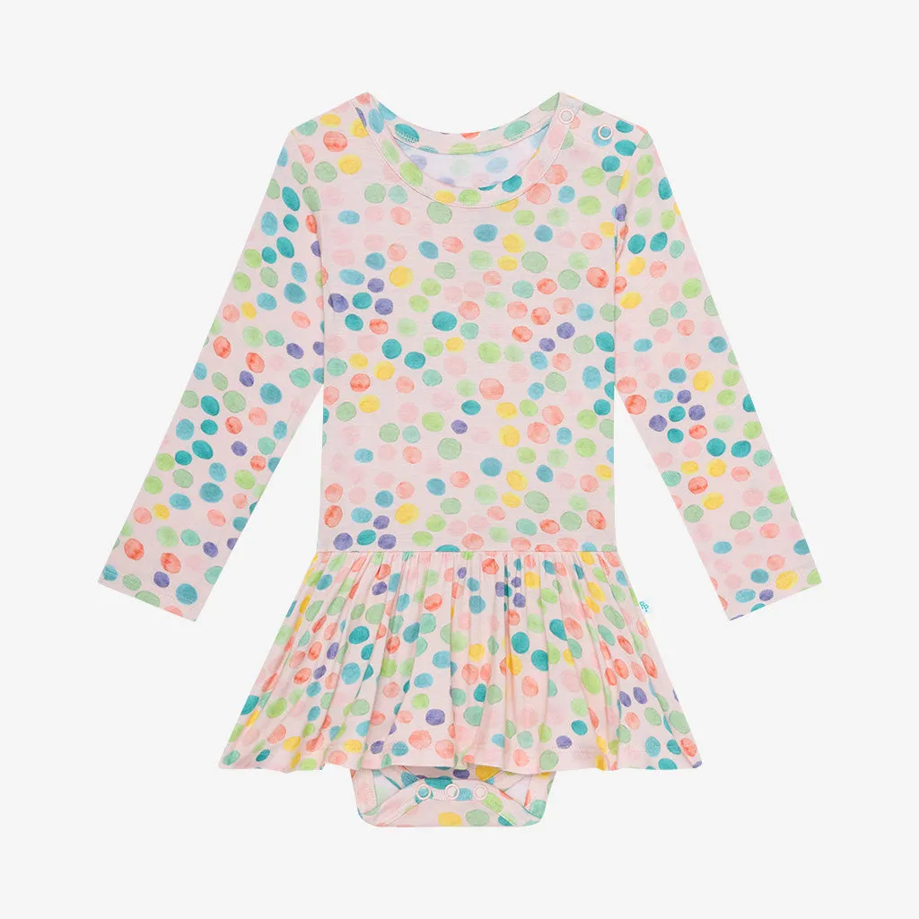 Posh Peanut Estelle L/S Basic Twirl Skirt Bodysuit