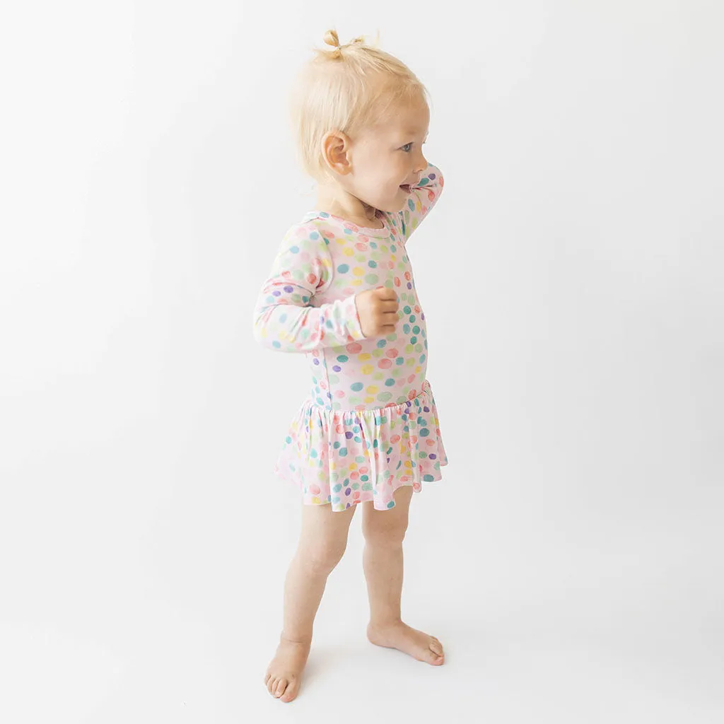 Posh Peanut Estelle L/S Basic Twirl Skirt Bodysuit