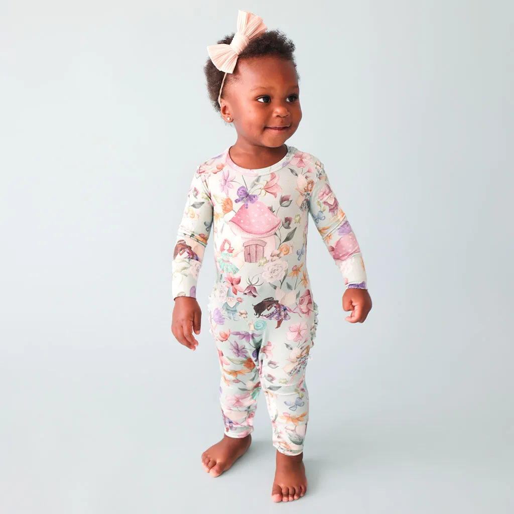 Posh Peanut Faye L/S Ruffled Basic Romper