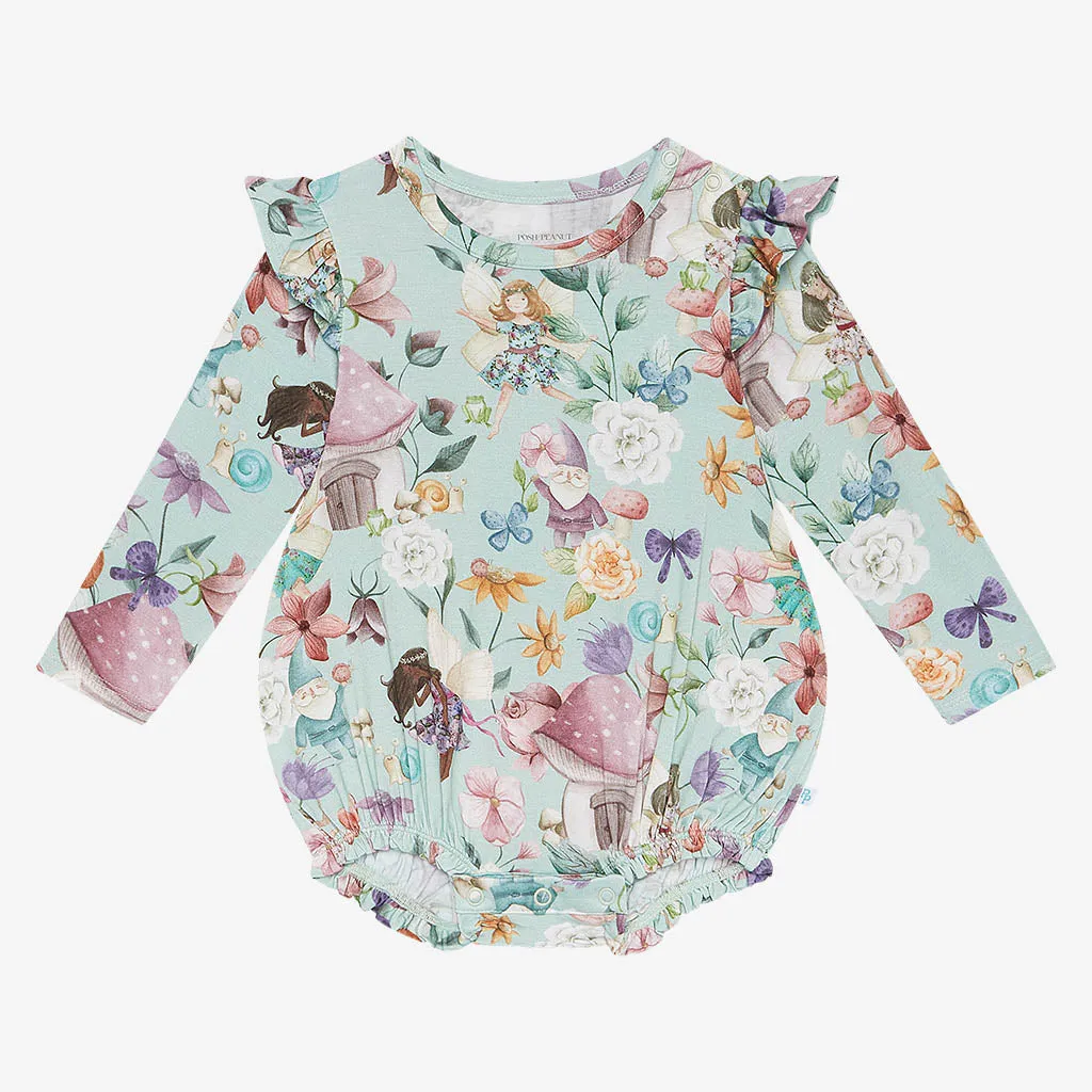 Posh Peanut Faye L/S Ruffled Bubble Romper