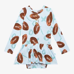 Posh Peanut Field Day L/S Henley Twirl Skirt Bodysuit