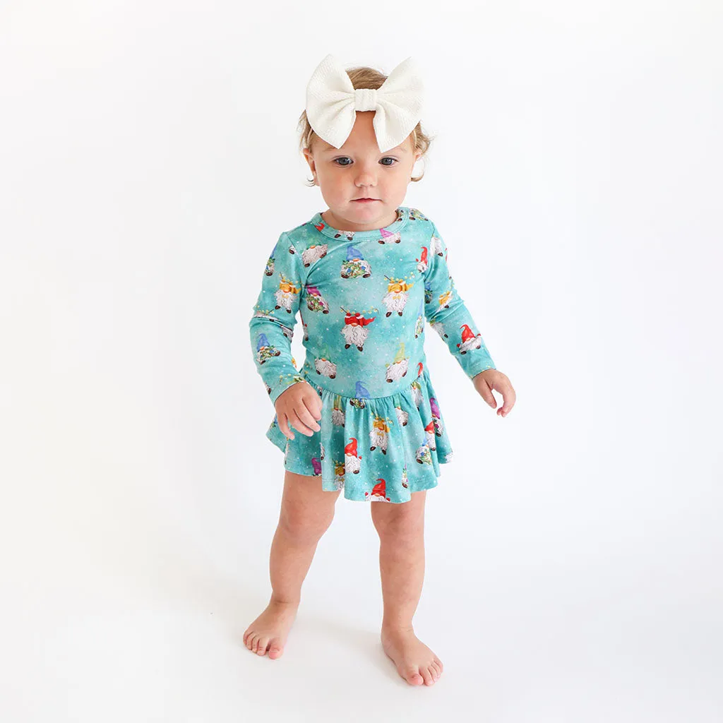Posh Peanut Gnomey L/S Basic Twirl Skirt Bodysuit