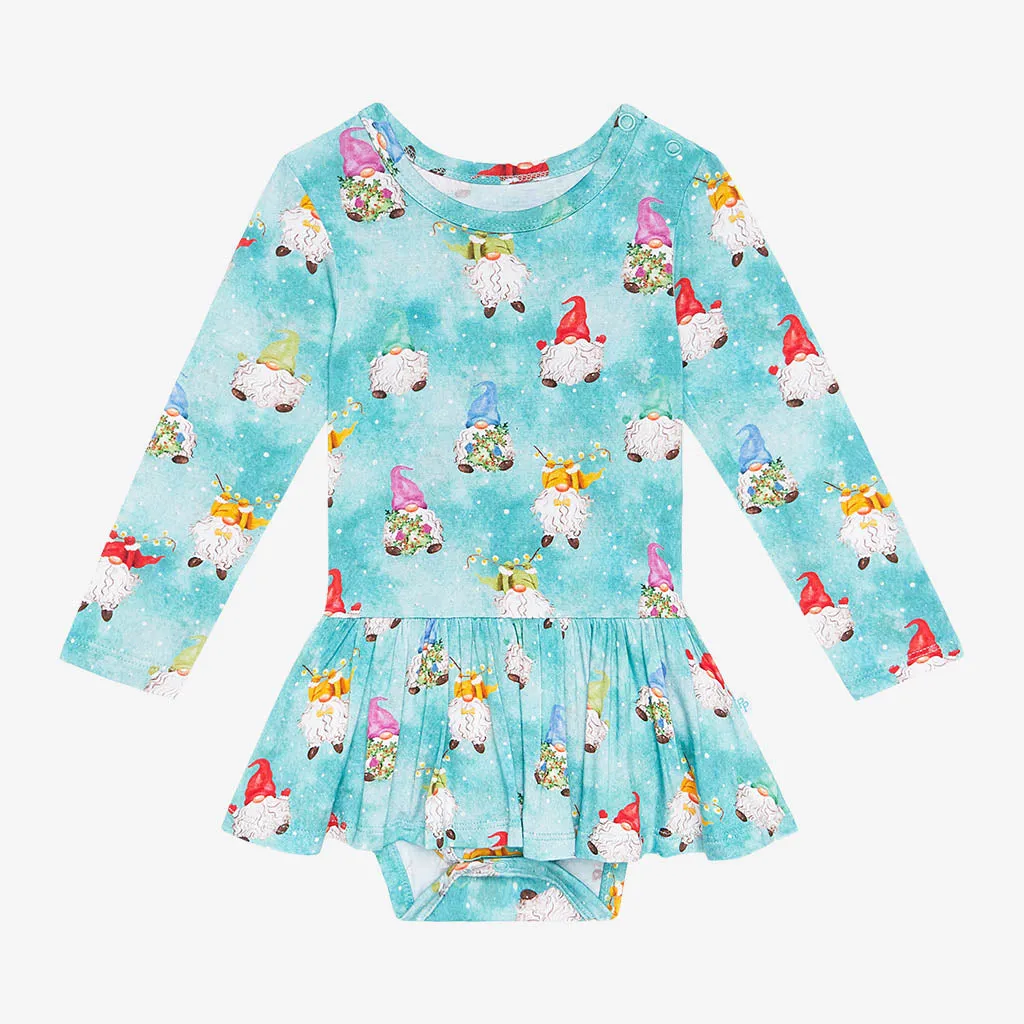 Posh Peanut Gnomey L/S Basic Twirl Skirt Bodysuit