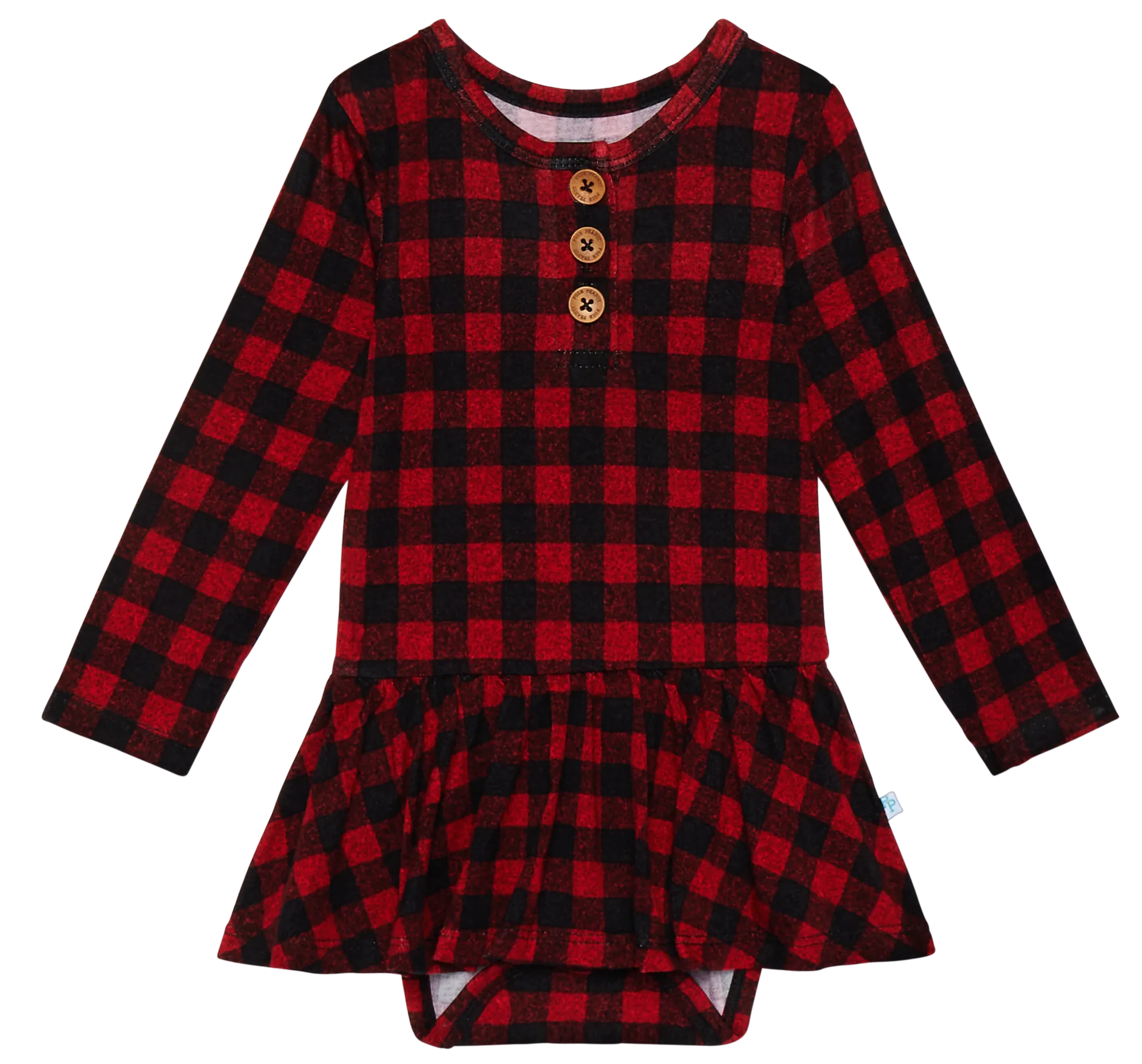 Posh Peanut Grayson L/S Henley w/Twirl Skirt Bodysuit