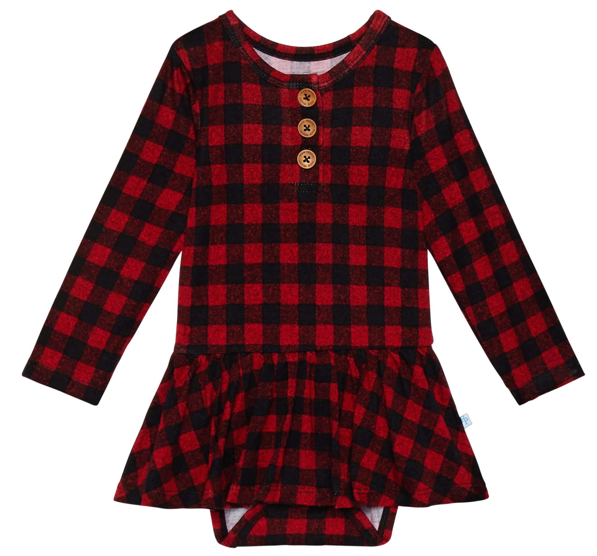 Posh Peanut Grayson L/S Henley w/Twirl Skirt Bodysuit