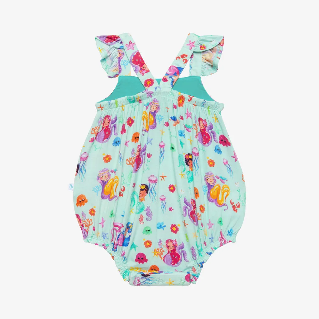 Posh Peanut Kai Basic Ruffled Capsleeve Bubble Romper